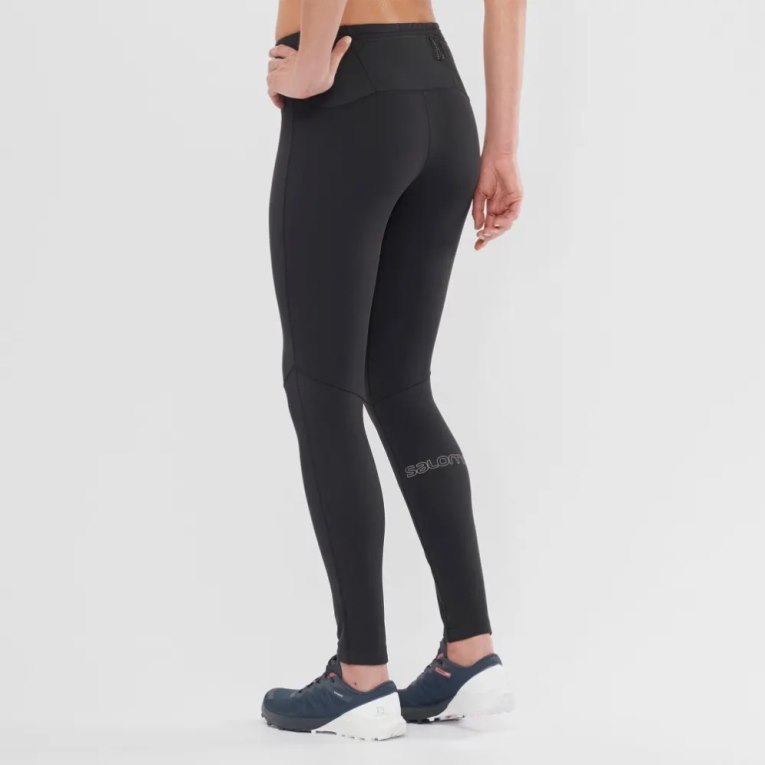 Black Salomon Xa Warm Women's Running Tights | PH 64309I